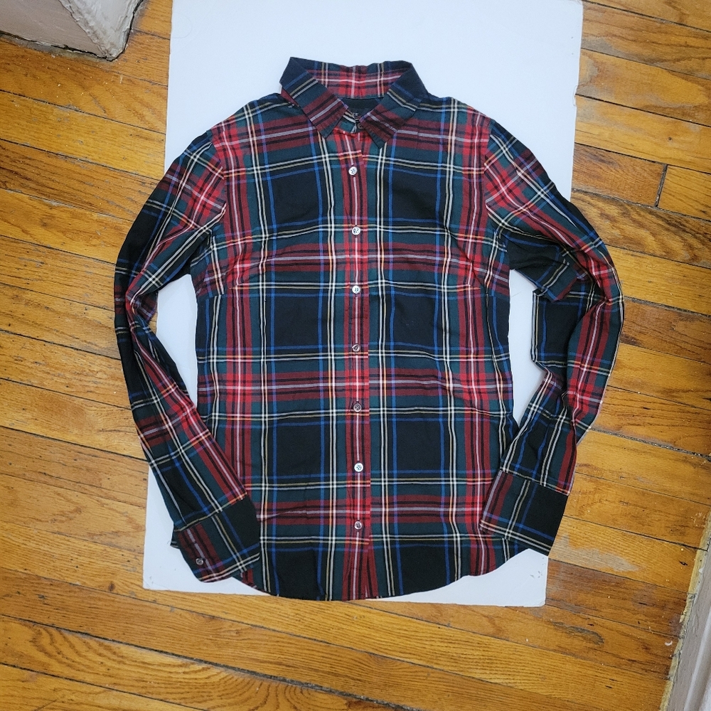 J.Crew Perfect‎ Shirt in Stewart plaid. EUC Classic Tailored Tartan Preppy